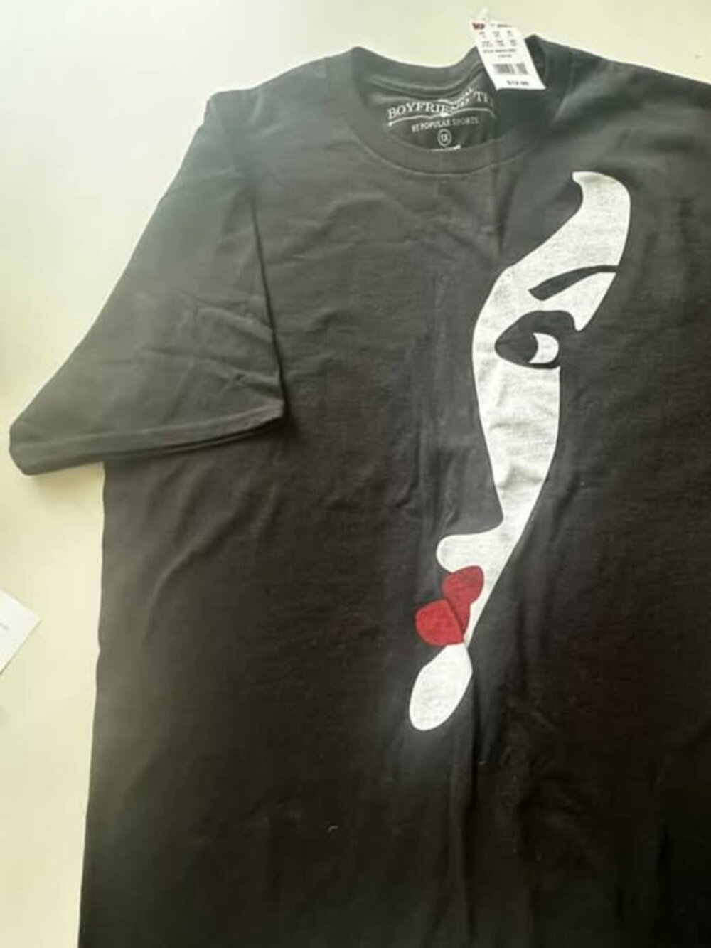 Black T-Shirt Face Oversized